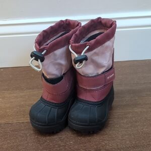 Columbia Toddlers' Burgundy and Black Snow Boots